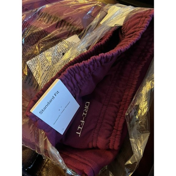 Men's Nike DRI-FIT Standard Issue Men’s Basketball Pants - BURGUNDY Size X-LARGE - Picture 7 of 10